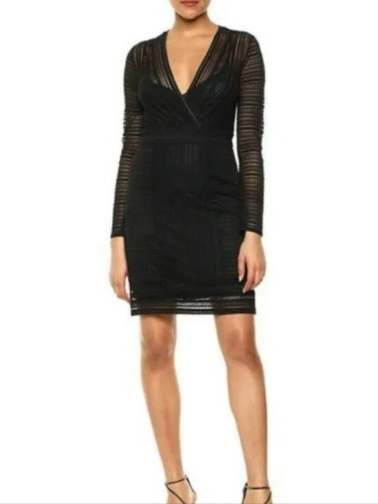 BCBGMaxAzria Dresses & Skirts - BCBG Maxazria Dress S Black Lace Cocktail Art Deco Romantic Date Night Elegant